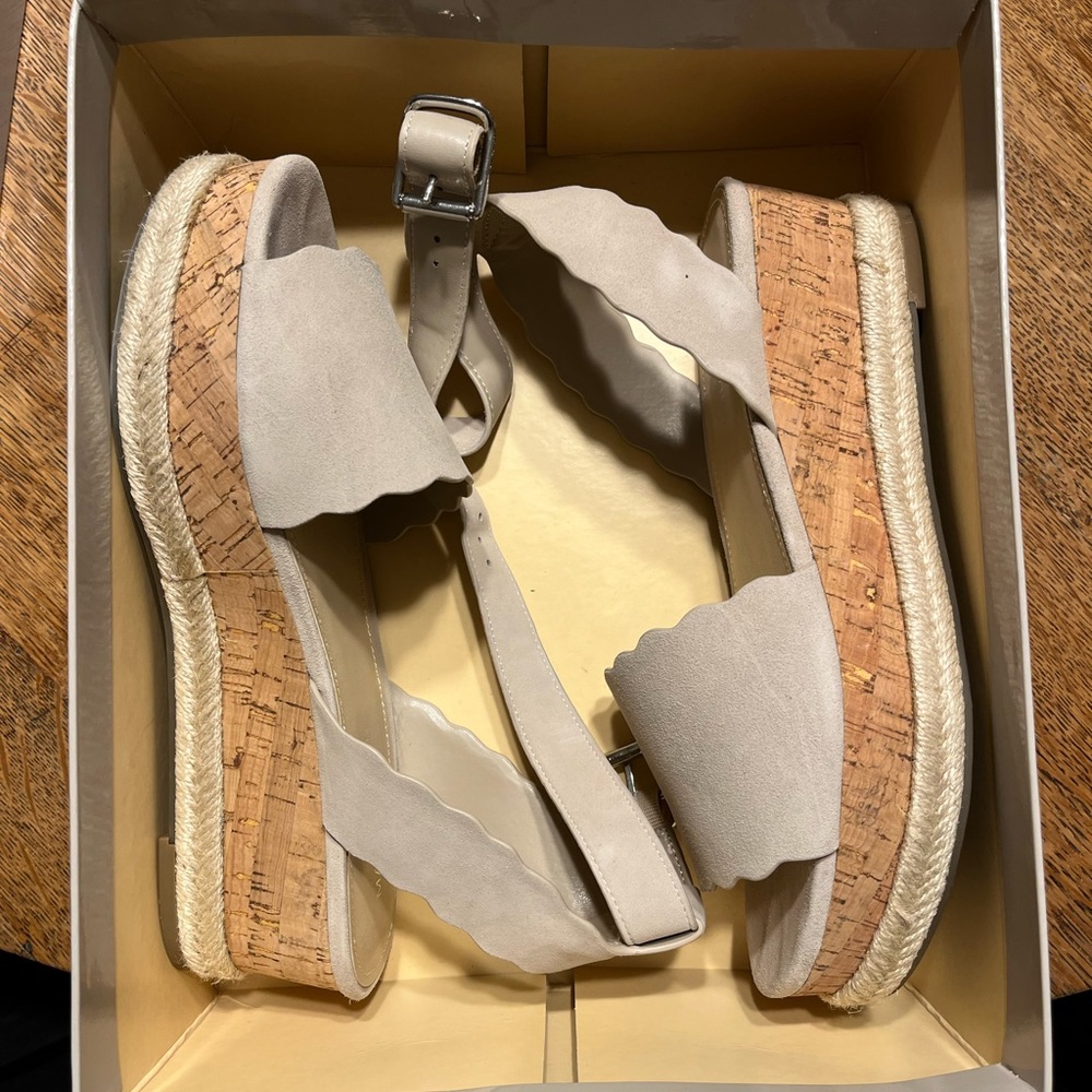 Marc fisher suede platform wedges